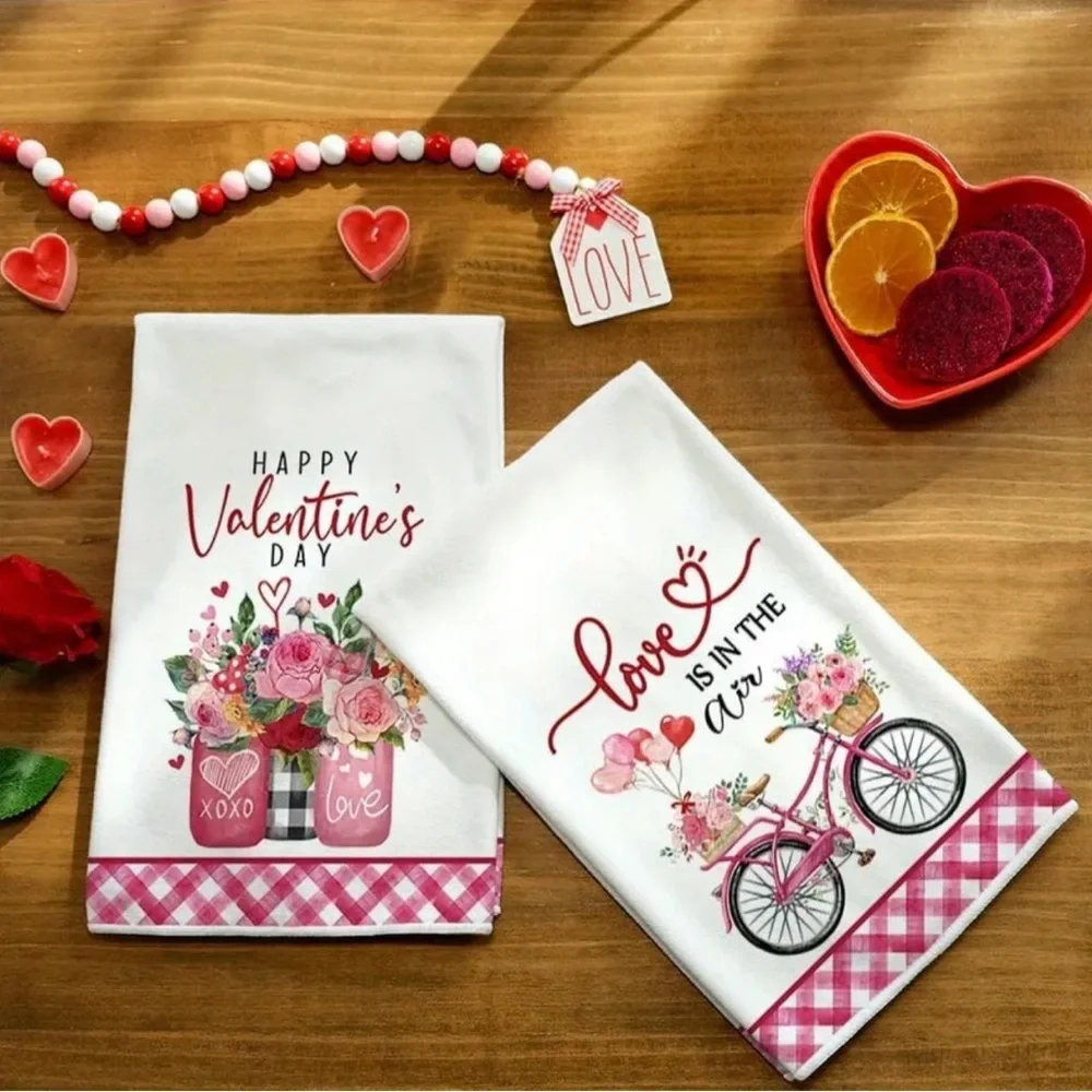 Valentine's Day Kitchen Towels Set of 2